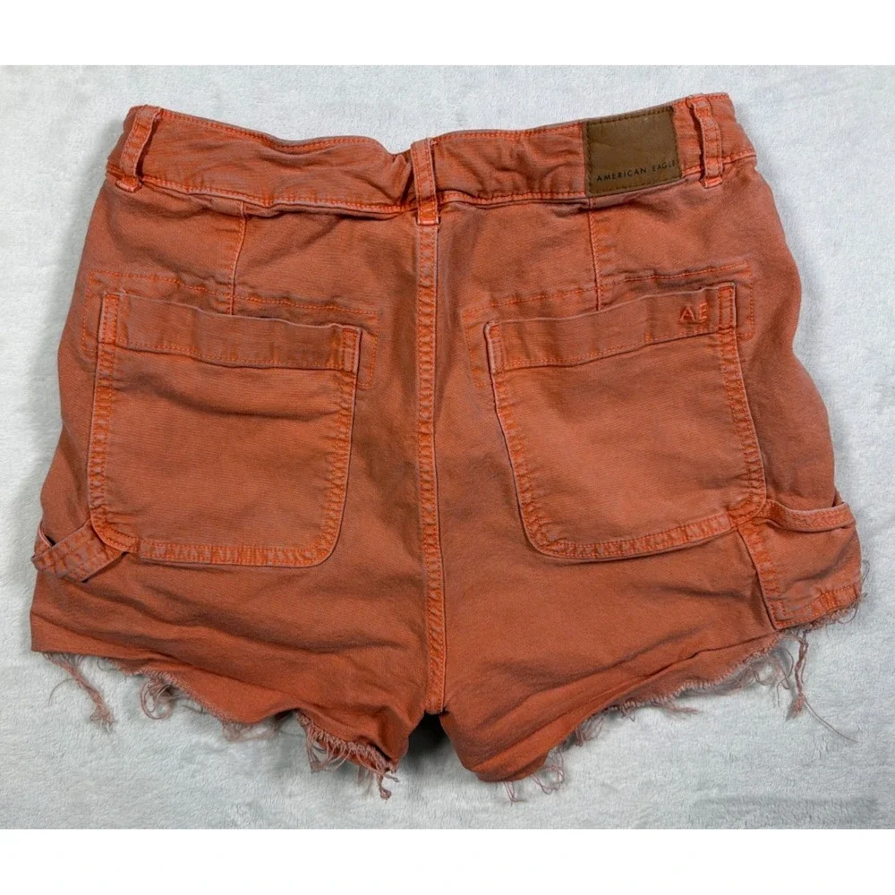 American Eagle Jean Shorts Womens Size 6 Orange Highest Rise '90s Boyfriend
